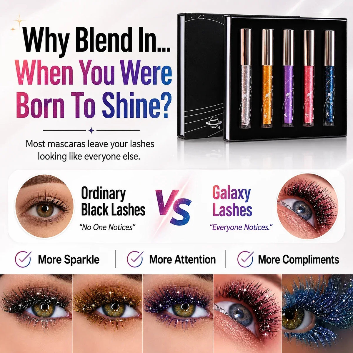 SparkleLash – Colección de Máscara de Pestañas con Brillo
