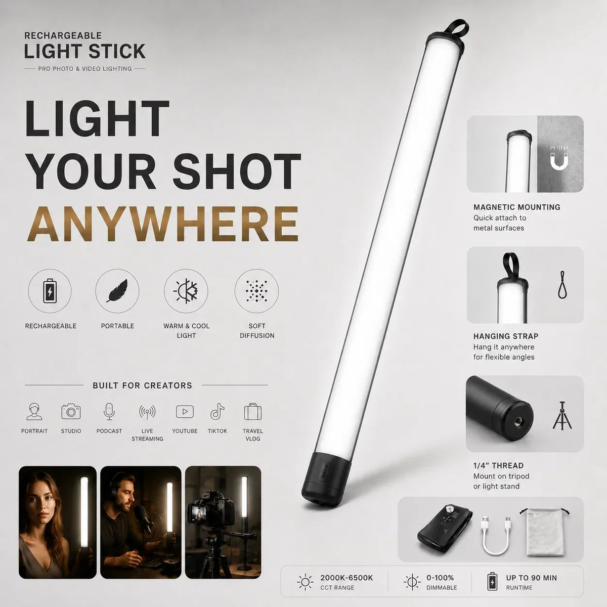 GlowAir – Barra inflable con luz LED