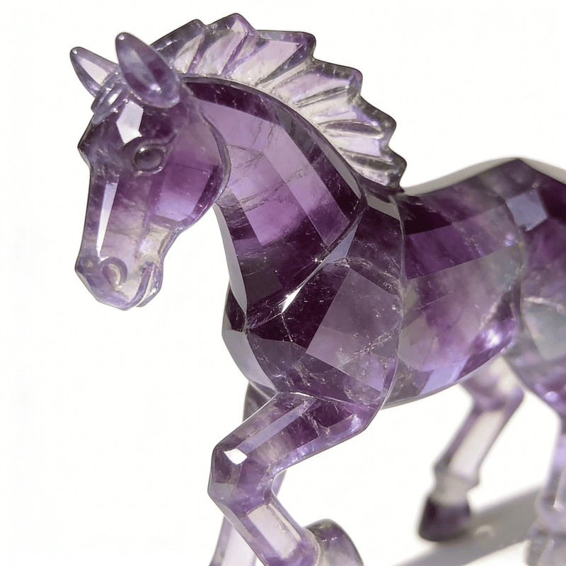 EquiGem – Llavero con Colgante de Caballo y Cristal de Amatista