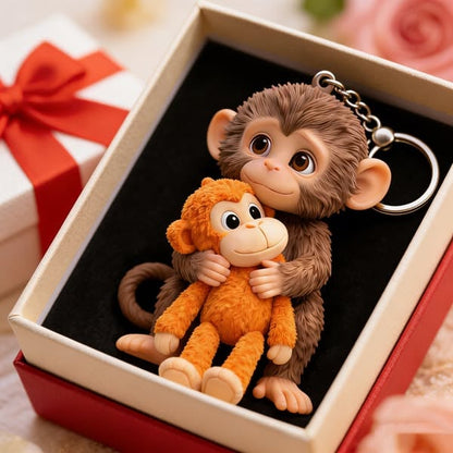 CharmNest – 3D-Punch-Monkey-Emotions-Schlüsselanhänger