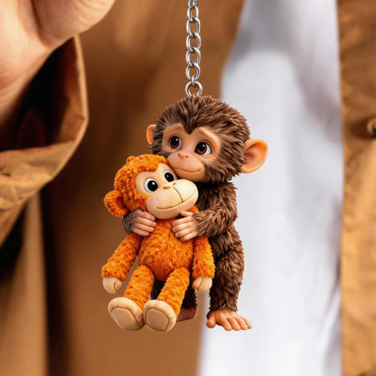CharmNest – 3D-Punch-Monkey-Emotions-Schlüsselanhänger