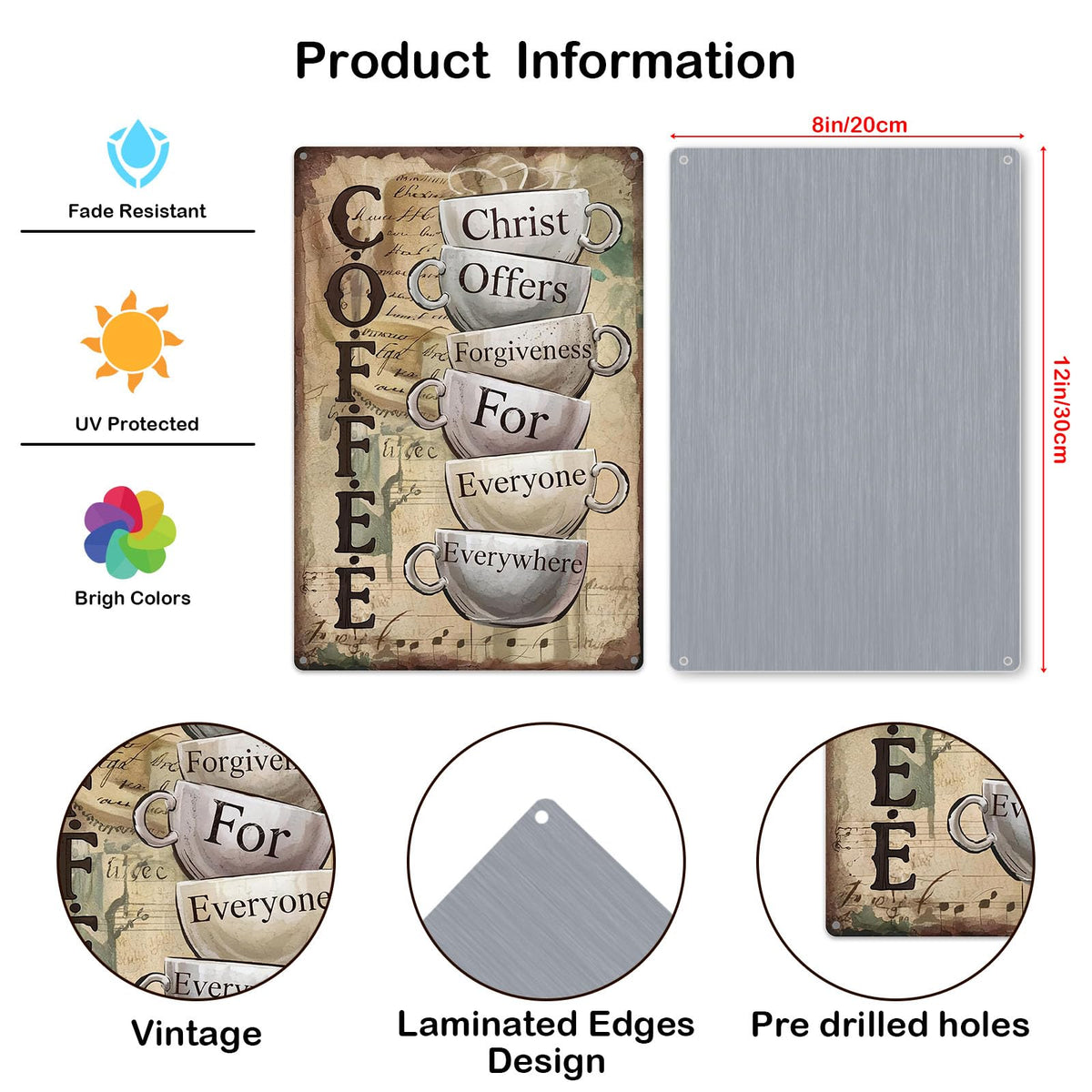 SoulLight – Placa de pared metálica inspirada en la fe