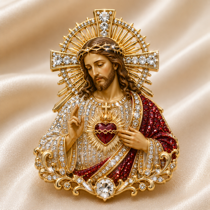 FaithGlow – Brosche Heiligstes Herz Jesu