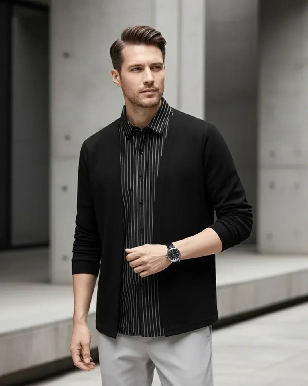 Gianluigi™ – Camisa Cárdigan 2 en 1 de Corte Italiano