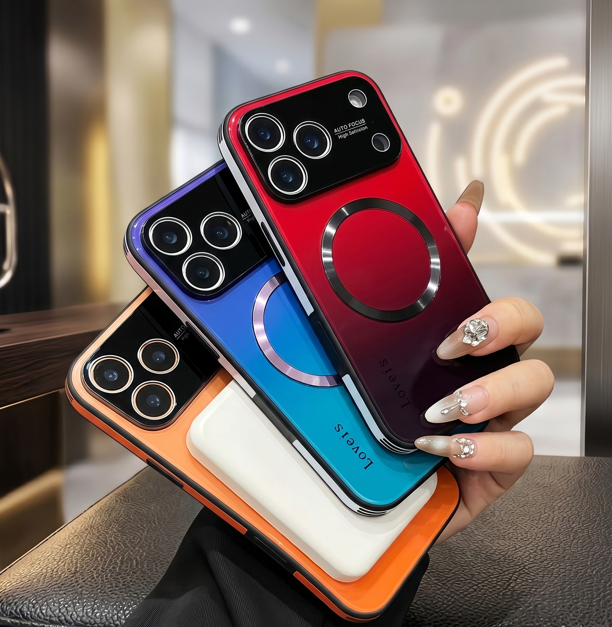 VistaVibe – Funda protectora de cristal con degradado estético