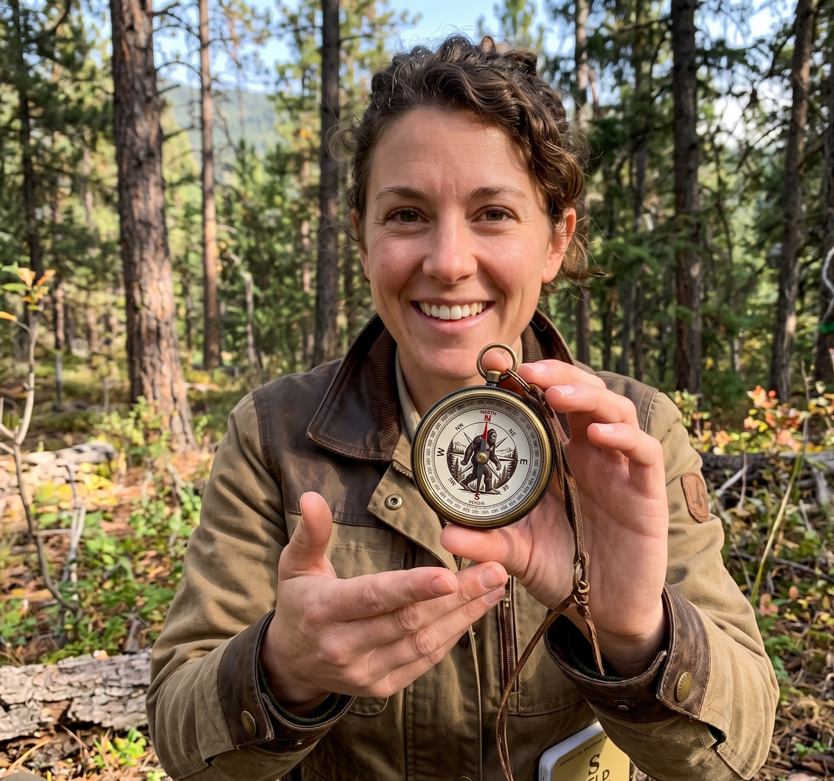 LumeWild – Brújula de Supervivencia con Silueta de Bigfoot