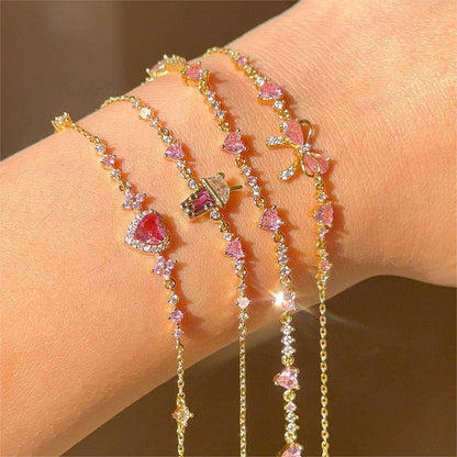 LuxeLoom – Pulsera de circonia con lazo, regalo para ella