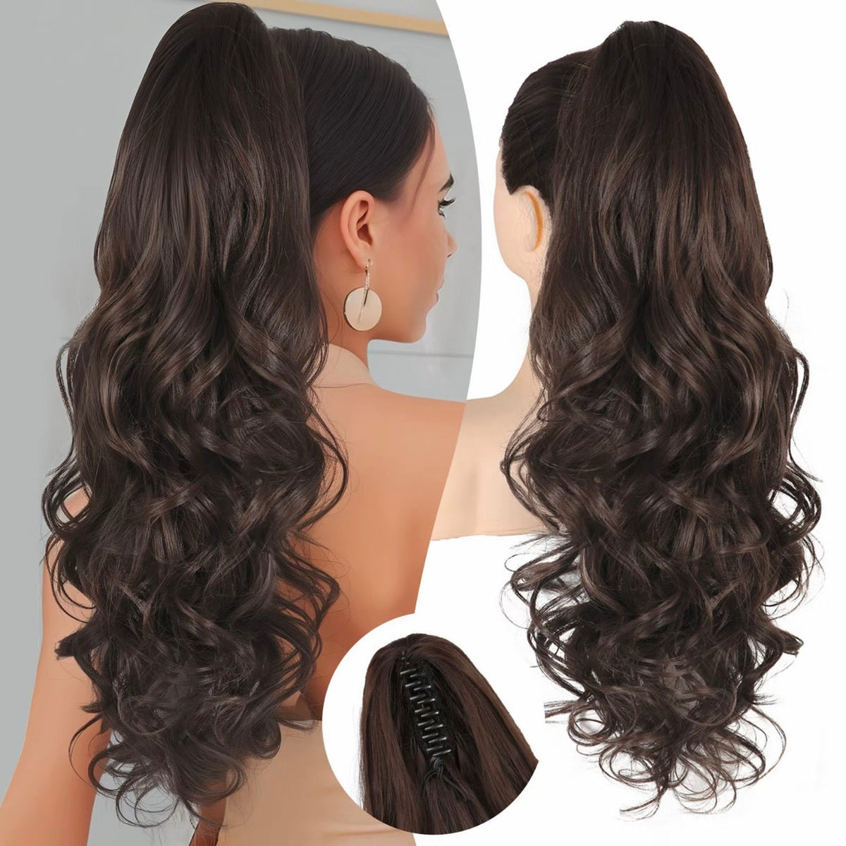 LunaLocks – Extensión de cola de caballo con ondas glamurosas