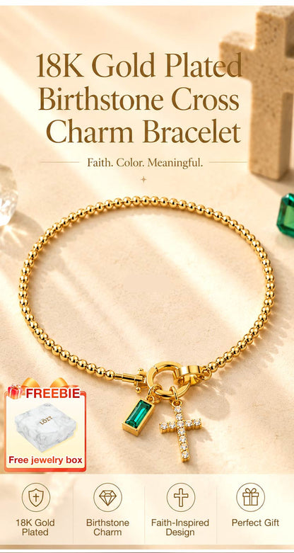 CelestiaFaith – Pulsera con cruz dorada