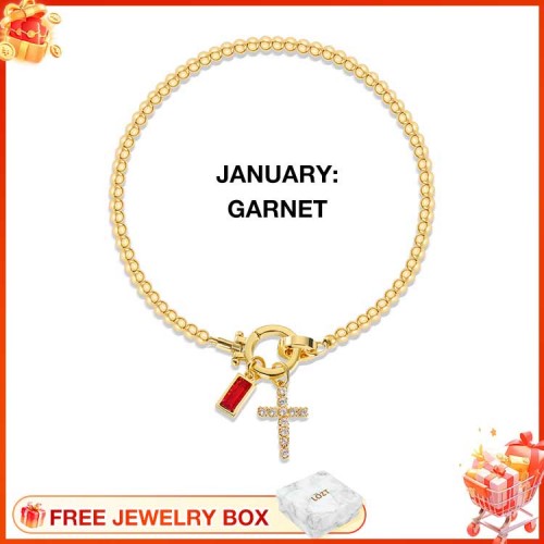 CelestiaFaith – Pulsera con cruz dorada