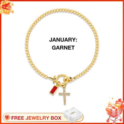 CelestiaFaith – Pulsera con cruz dorada