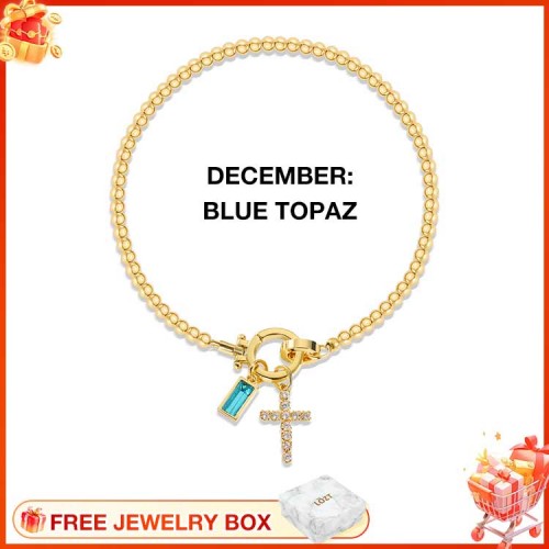 CelestiaFaith – Pulsera con cruz dorada
