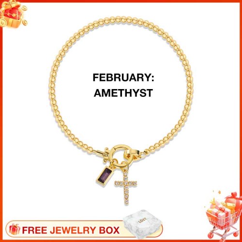 CelestiaFaith – Pulsera con cruz dorada