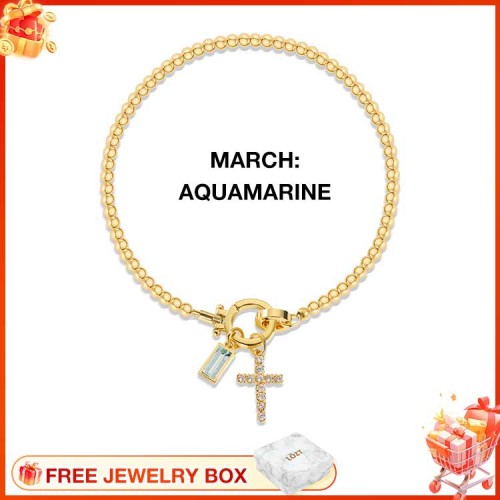 CelestiaFaith – Pulsera con cruz dorada