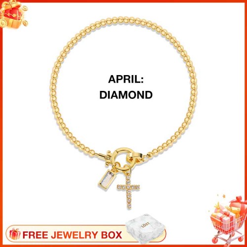 CelestiaFaith – Pulsera con cruz dorada