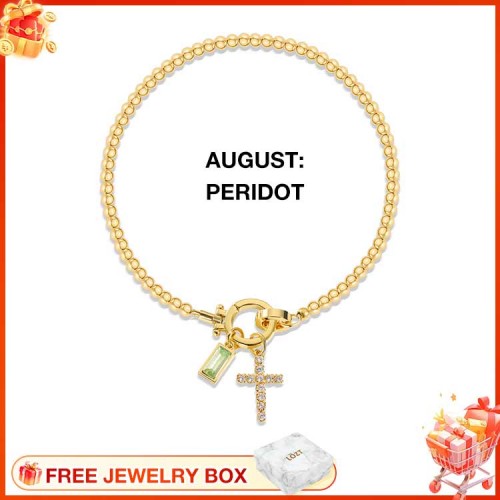 CelestiaFaith – Pulsera con cruz dorada