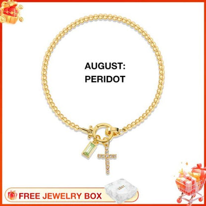 CelestiaFaith – Pulsera con cruz dorada