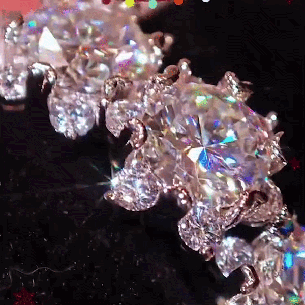 SnowLuxe - Pendientes de moissanita con forma de copo de nieve