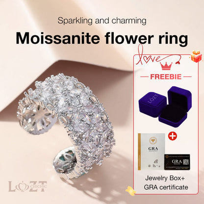 BloomVera – Zertifizierter Moissanit-Blumen-Statement-Ring