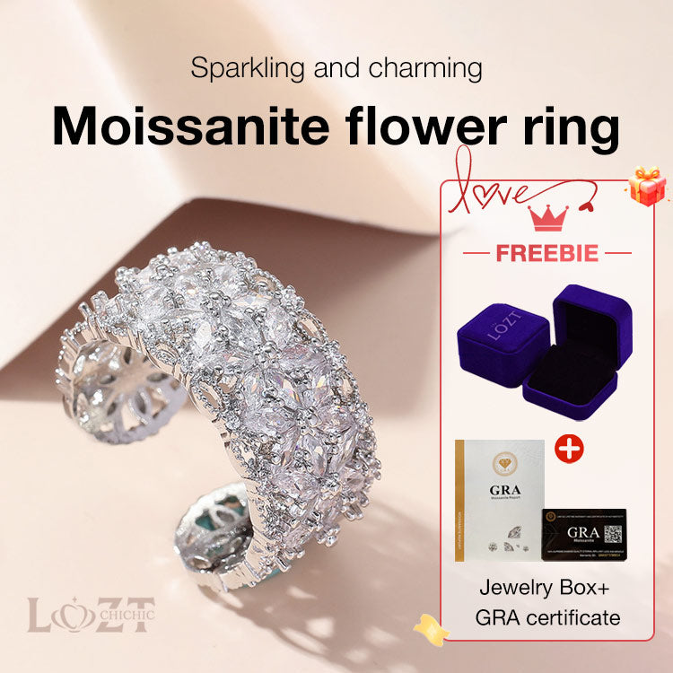 BloomVera – Zertifizierter Moissanit-Blumen-Statement-Ring