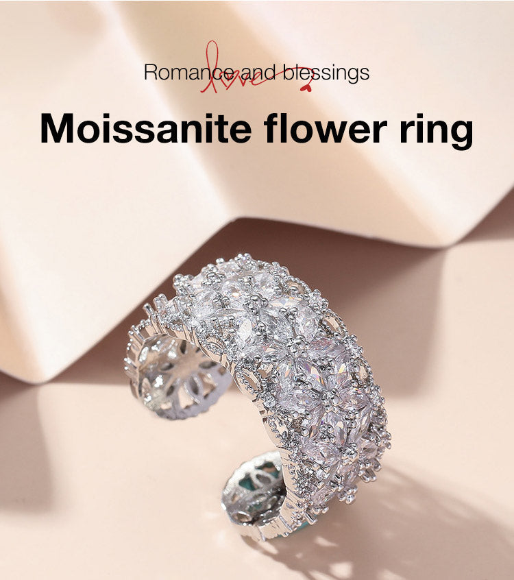 BloomVera – Zertifizierter Moissanit-Blumen-Statement-Ring