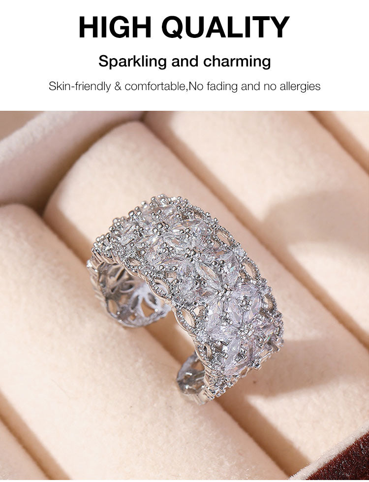 BloomVera – Zertifizierter Moissanit-Blumen-Statement-Ring
