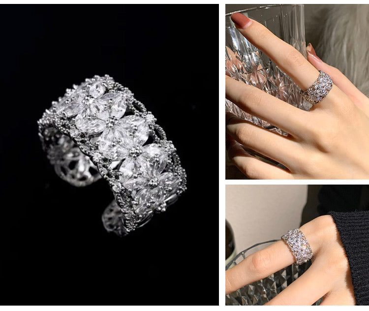 BloomVera – Zertifizierter Moissanit-Blumen-Statement-Ring
