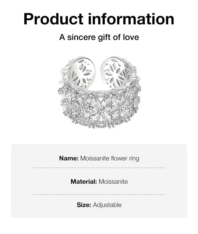 BloomVera – Zertifizierter Moissanit-Blumen-Statement-Ring
