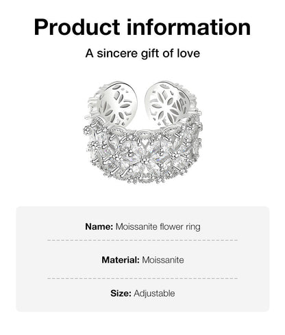 BloomVera – Zertifizierter Moissanit-Blumen-Statement-Ring
