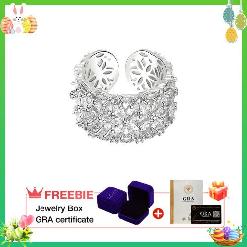 BloomVera – Anillo de declaración de flor con moissanita certificada