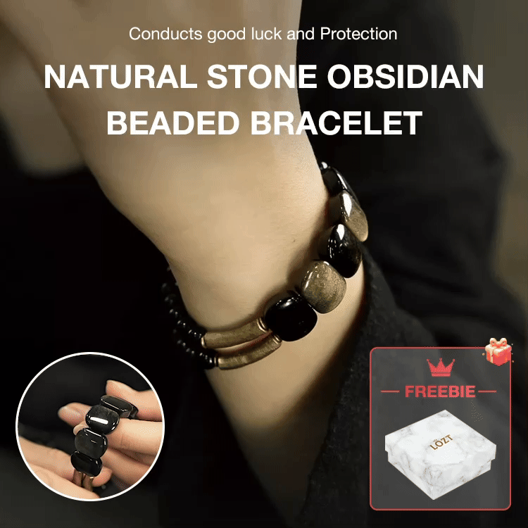 NoirHarmony – Pulsera de obsidiana negra