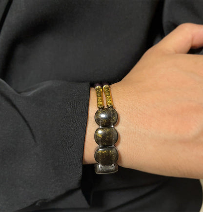 NoirHarmony – Pulsera de obsidiana negra