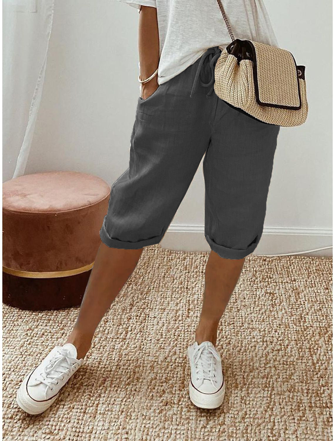 Florel – Atmungsaktive Caprihose mit Kordelzug