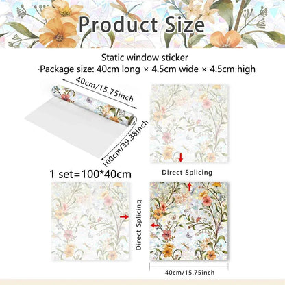 FloraGlow – Vinilo Decorativo de Flores Vibrantes para Ventana