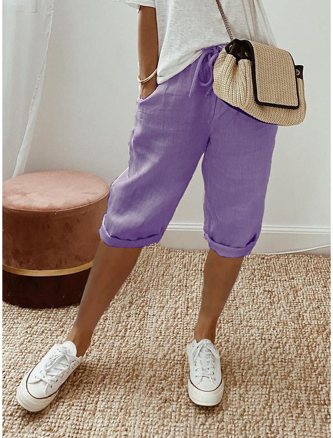 Florel – Atmungsaktive Caprihose mit Kordelzug