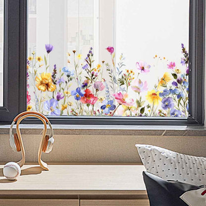 FloraGlow – Vinilo Decorativo de Flores Vibrantes para Ventana