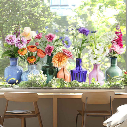 FloraGlow – Vinilo Decorativo de Flores Vibrantes para Ventana