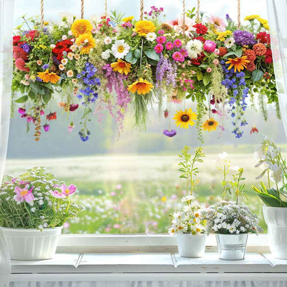 FloraGlow – Vinilo Decorativo de Flores Vibrantes para Ventana