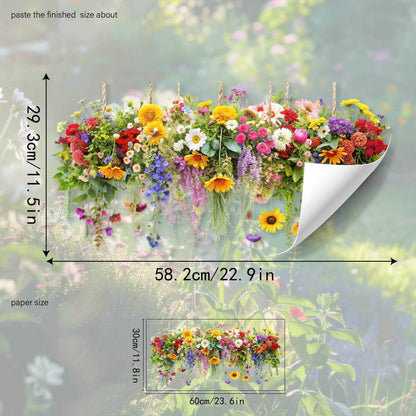 FloraGlow – Vinilo Decorativo de Flores Vibrantes para Ventana
