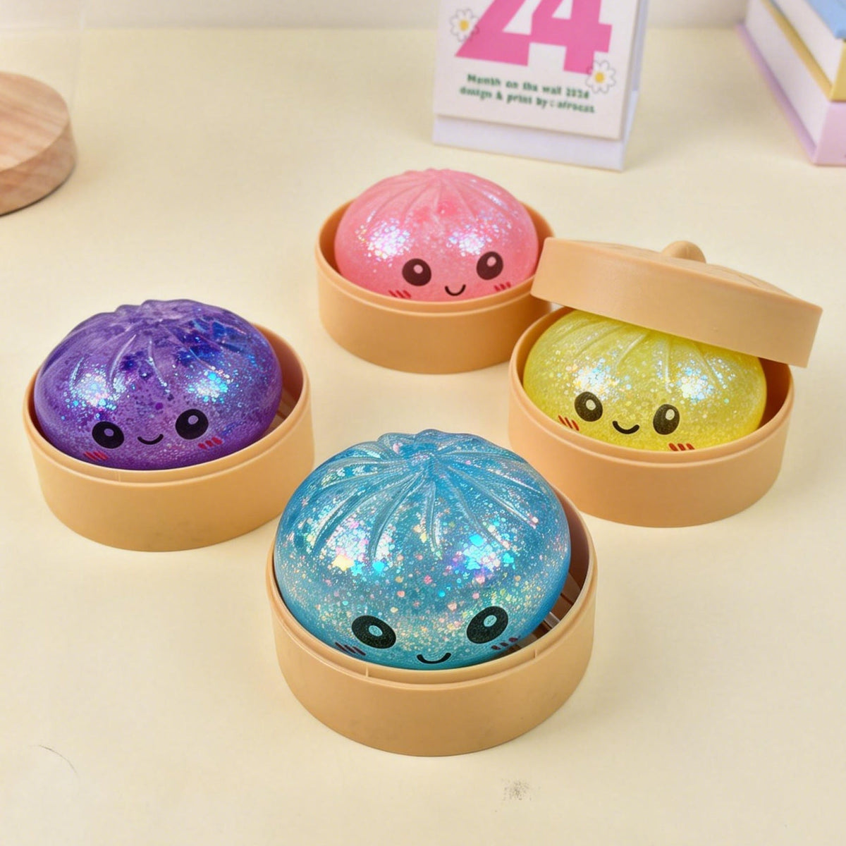 SquishJoy – Juguete Blando Súper Raro de Arcoíris con Forma de Dumpling Sonriente
