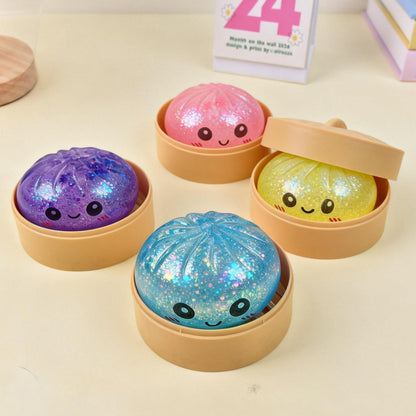 SquishJoy – Juguete Blando Súper Raro de Arcoíris con Forma de Dumpling Sonriente