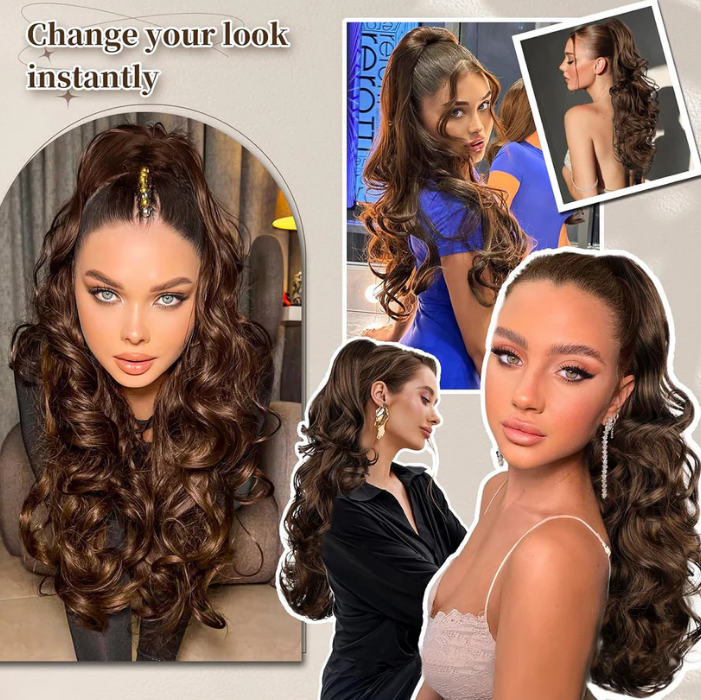 LunaLocks – Extensión de cola de caballo con ondas glamurosas