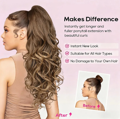 LunaLocks – Extensión de cola de caballo con ondas glamurosas