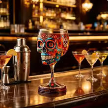 SkullElegance – Copa de cristal decorativa premium