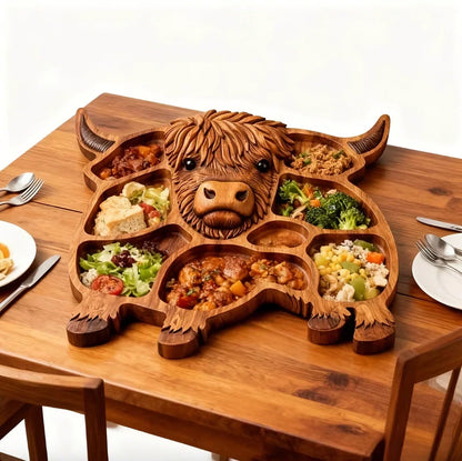 RusticGraze – Tabla de embutidos de madera de vaca de las Tierras Altas
