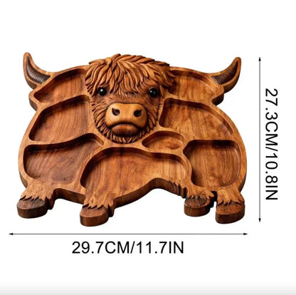 RusticGraze – Tabla de embutidos de madera de vaca de las Tierras Altas