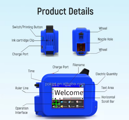 PrintGo – Miniimpresora de inyección de tinta portátil