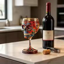 SkullElegance – Copa de cristal decorativa premium