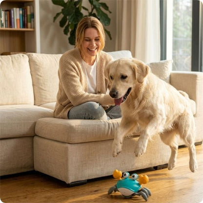 WagScuttle – Cangrejo de juguete interactivo con movimiento