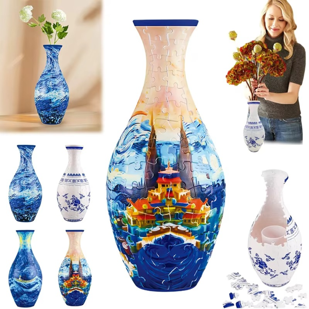 VaseCraft – Künstlerischer 3D-Puzzle-Blumenhalter